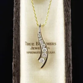 10K Gold Diamond Journey Pendant Necklace