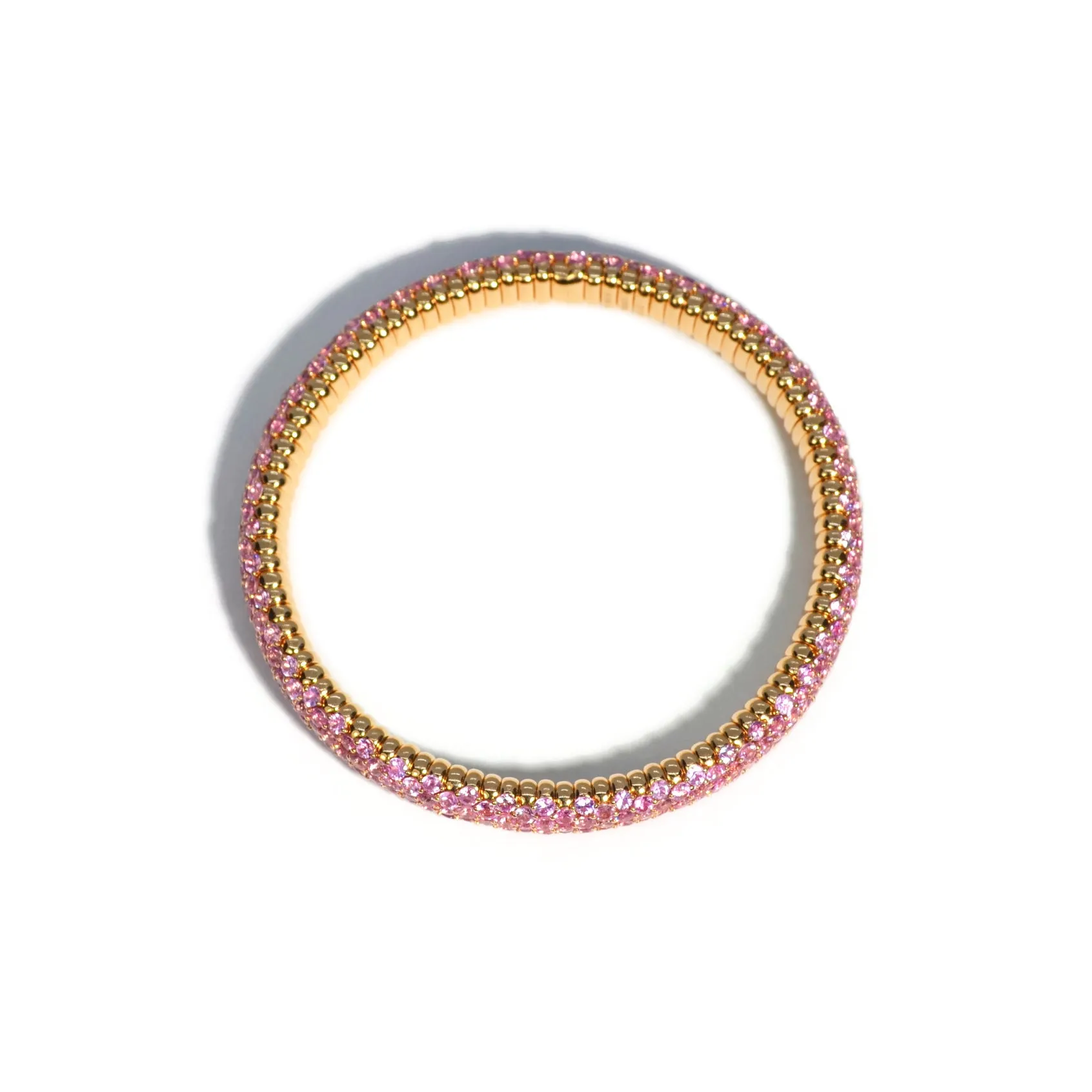 AFJ Diamond Collection - Flexible Bracelet with Pink Sapphires, 18k Rose Gold