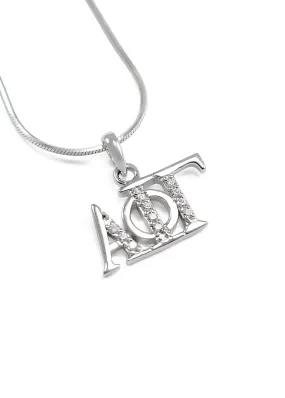 Alpha Phi Gamma Horizontal Lavaliere with Simulated Diamonds