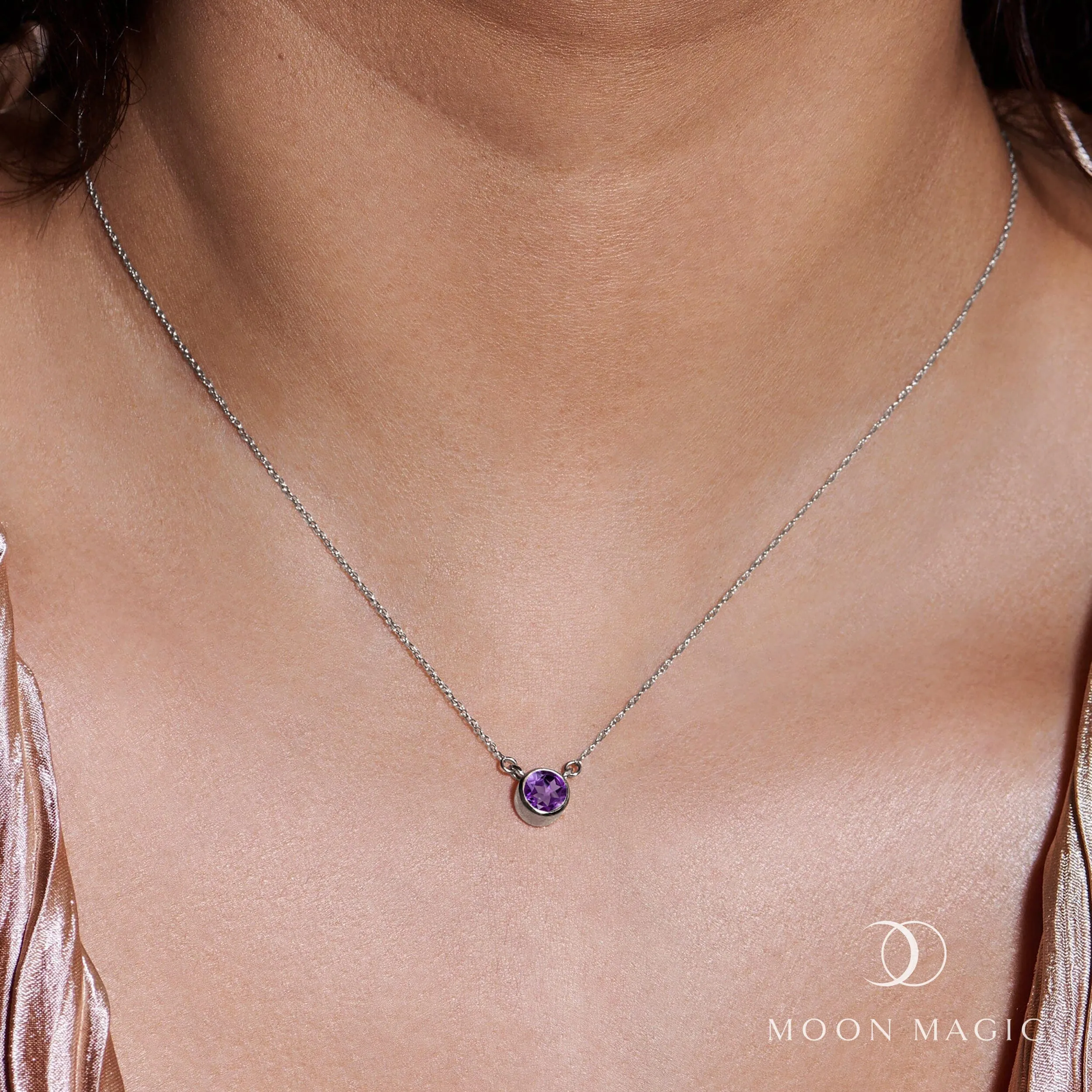 Amethyst Necklace - Solitaire