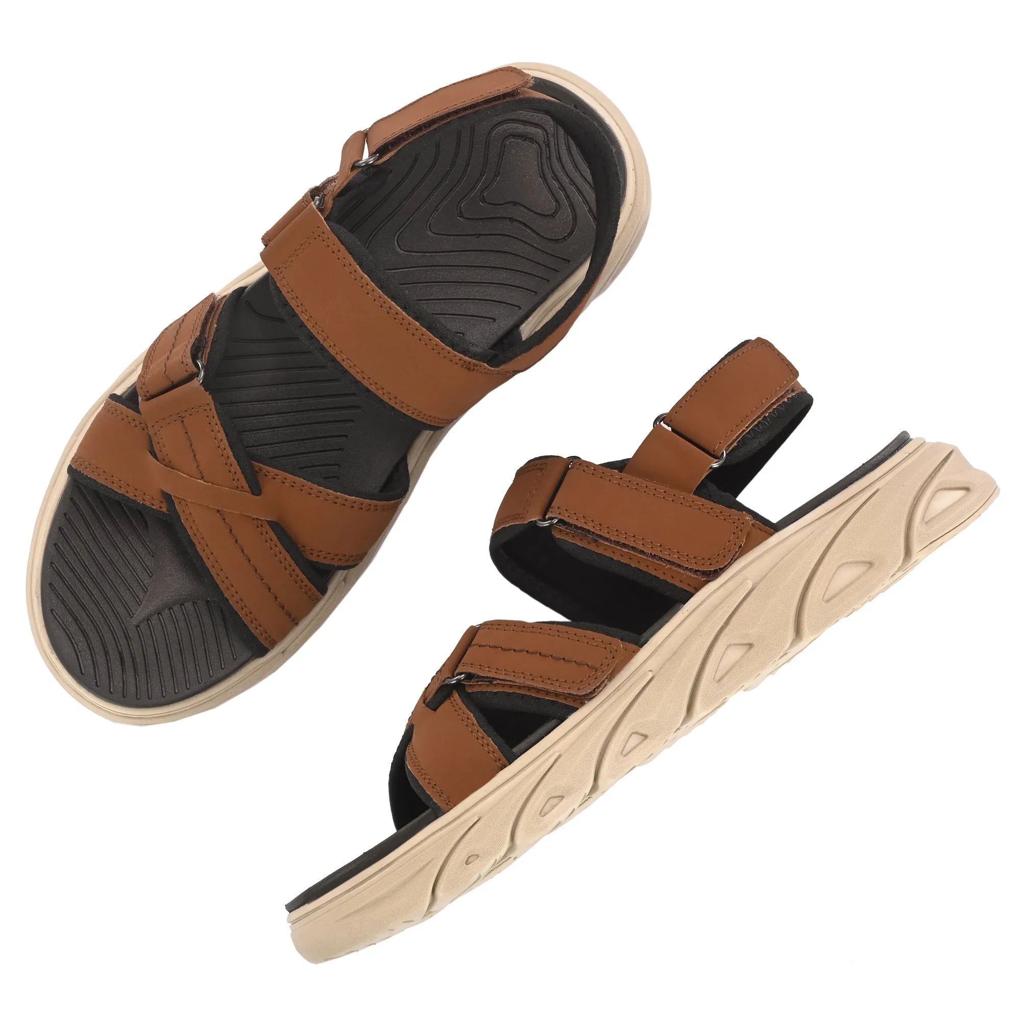 Attitudist Unisex Handcrafted Tan Sports Sandal