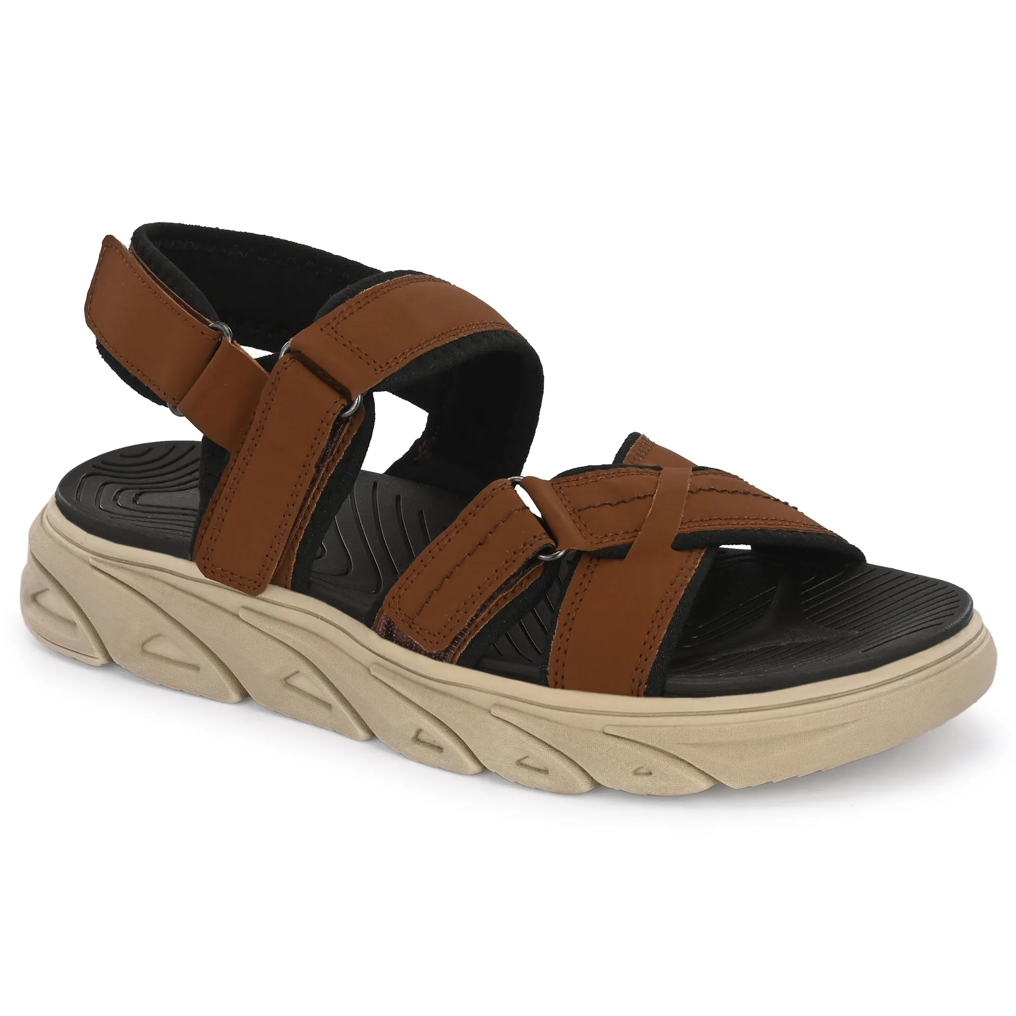 Attitudist Unisex Handcrafted Tan Sports Sandal