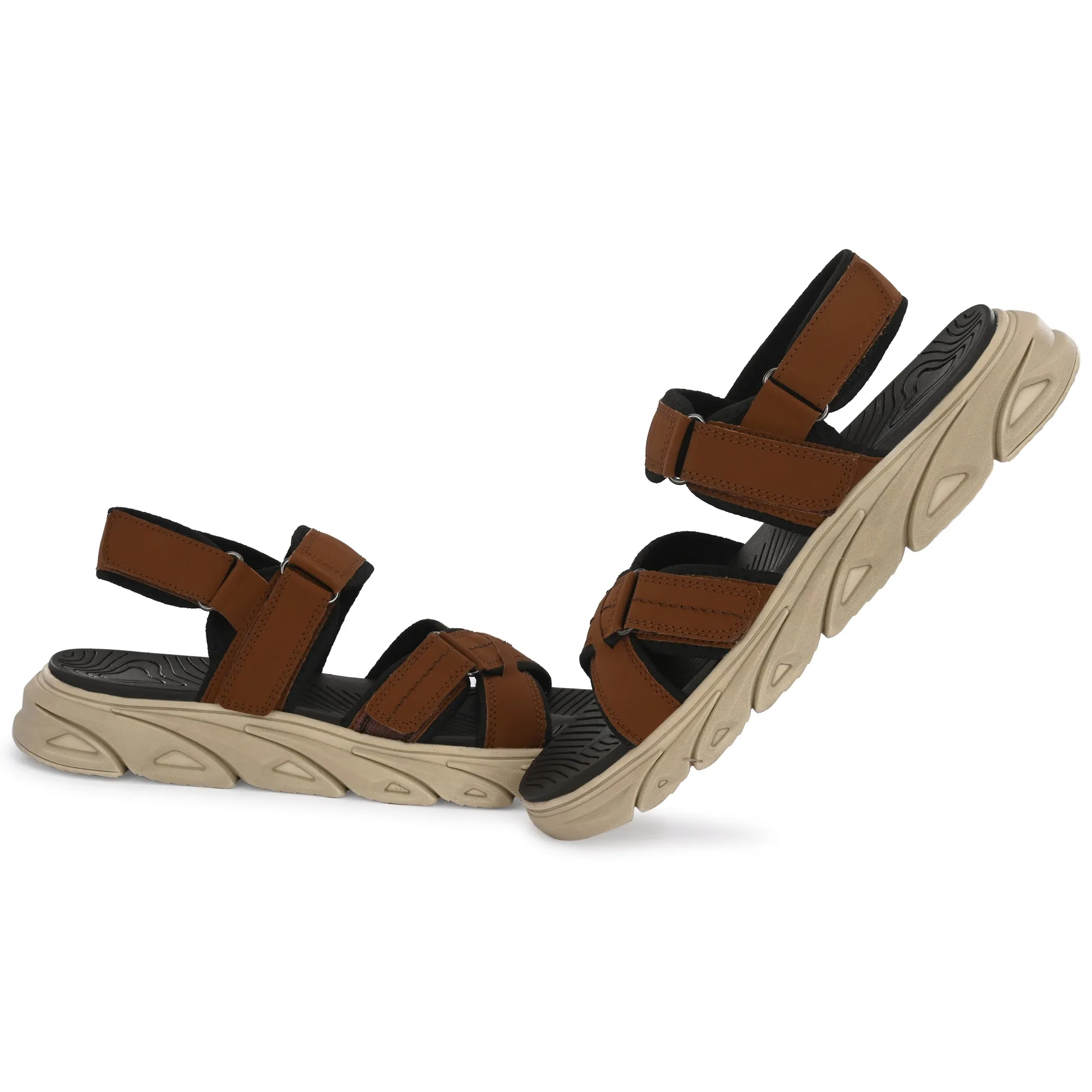 Attitudist Unisex Handcrafted Tan Sports Sandal