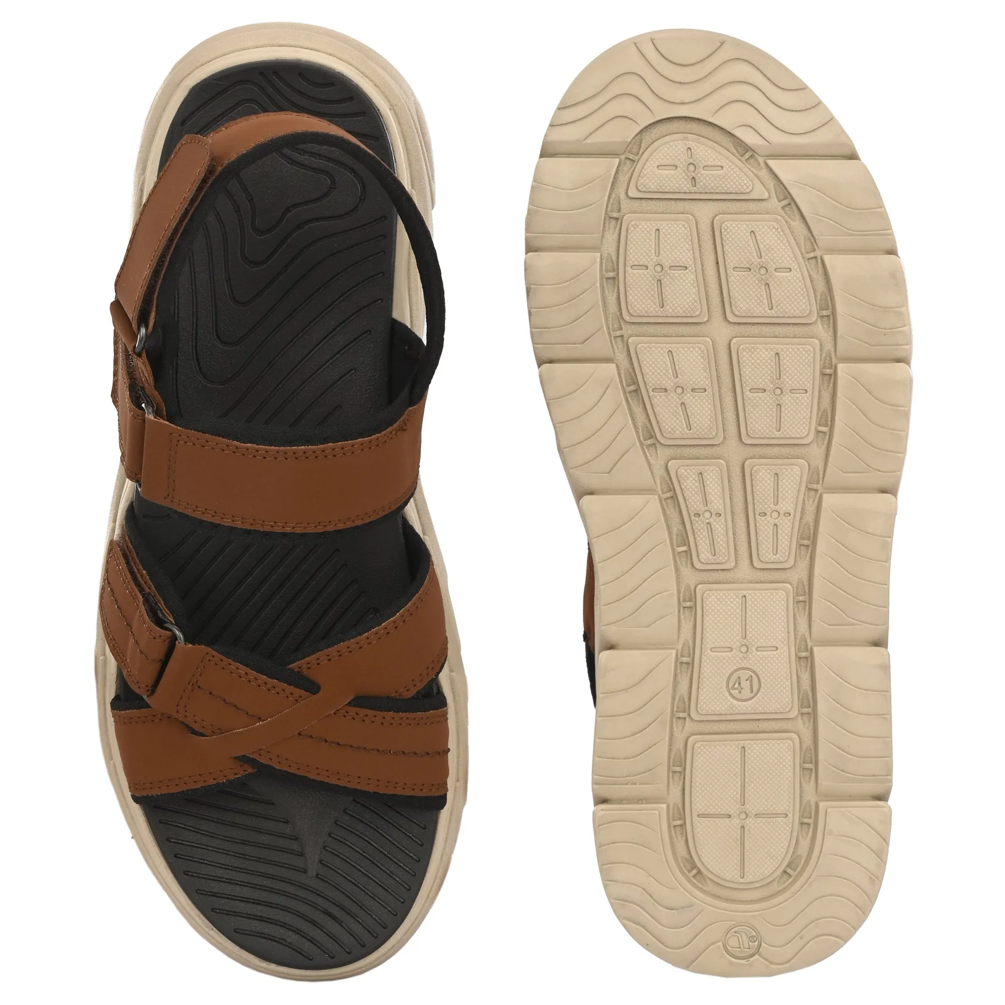 Attitudist Unisex Handcrafted Tan Sports Sandal