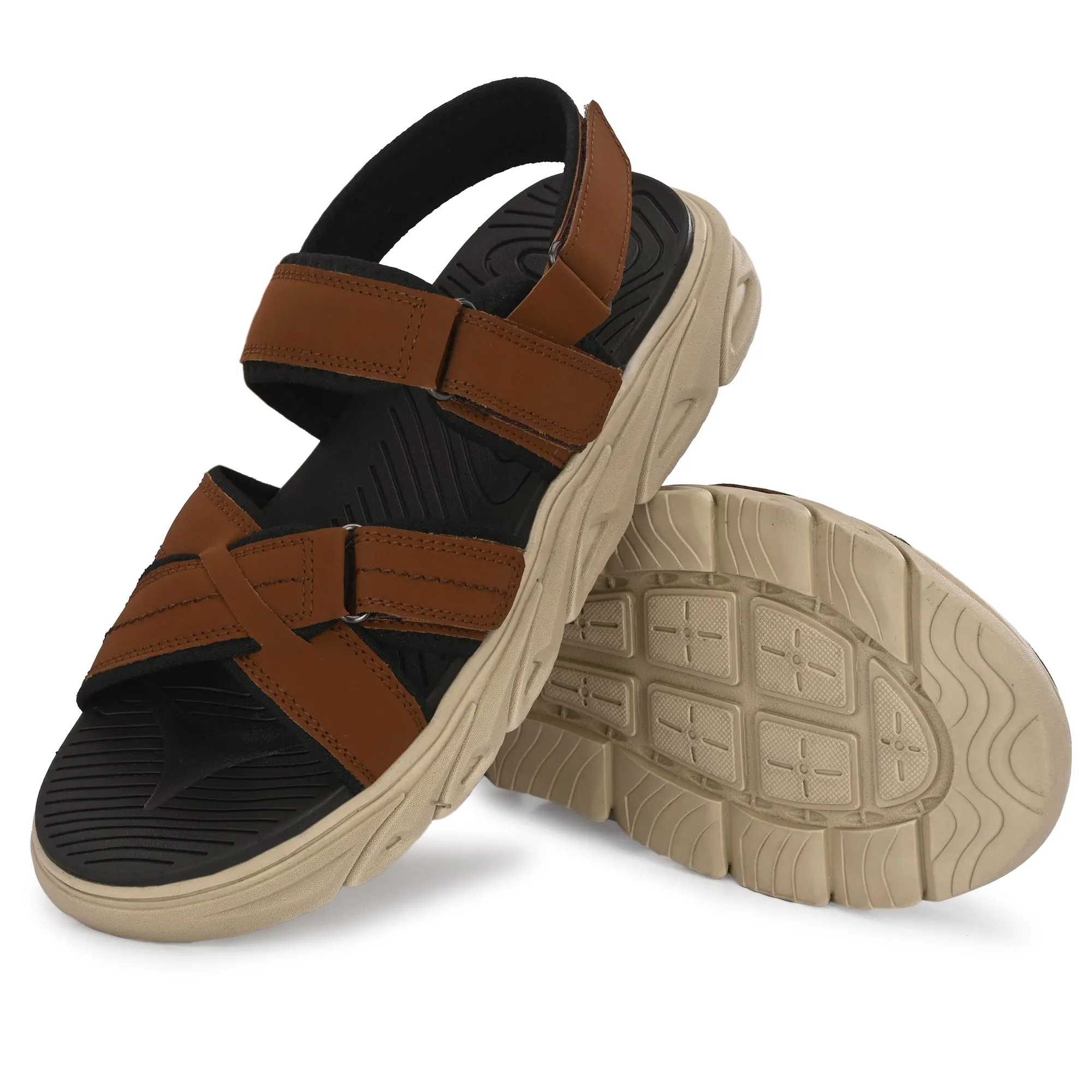 Attitudist Unisex Handcrafted Tan Sports Sandal