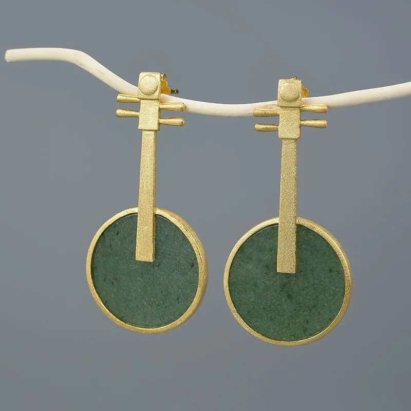 Aventurine Banjo - Dangle Earrings