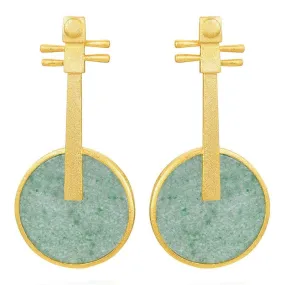 Aventurine Banjo - Dangle Earrings