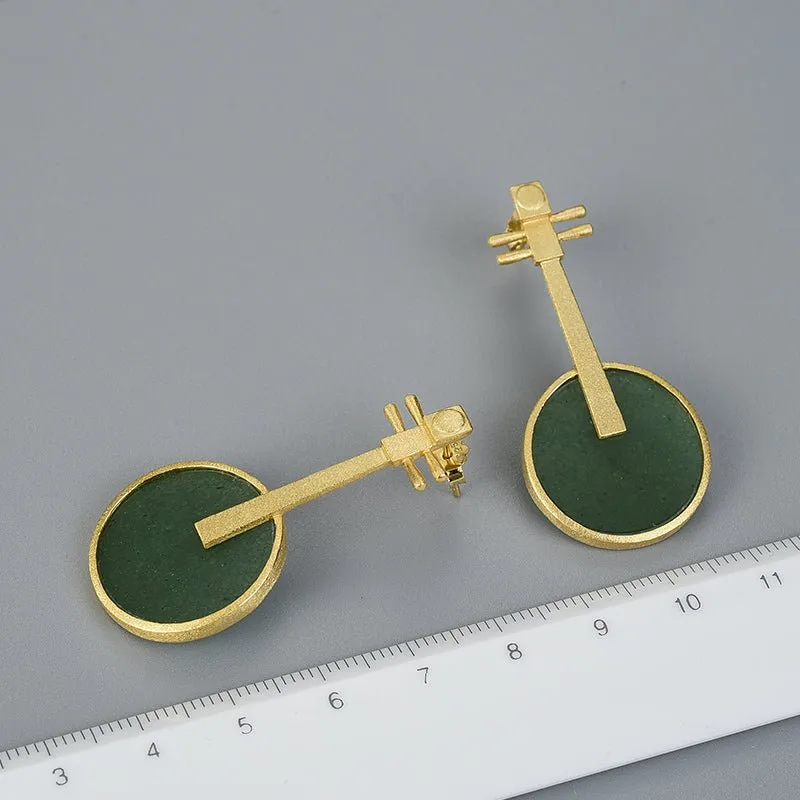 Aventurine Banjo - Dangle Earrings