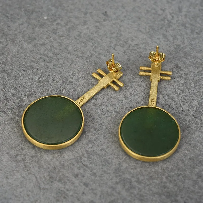 Aventurine Banjo - Dangle Earrings