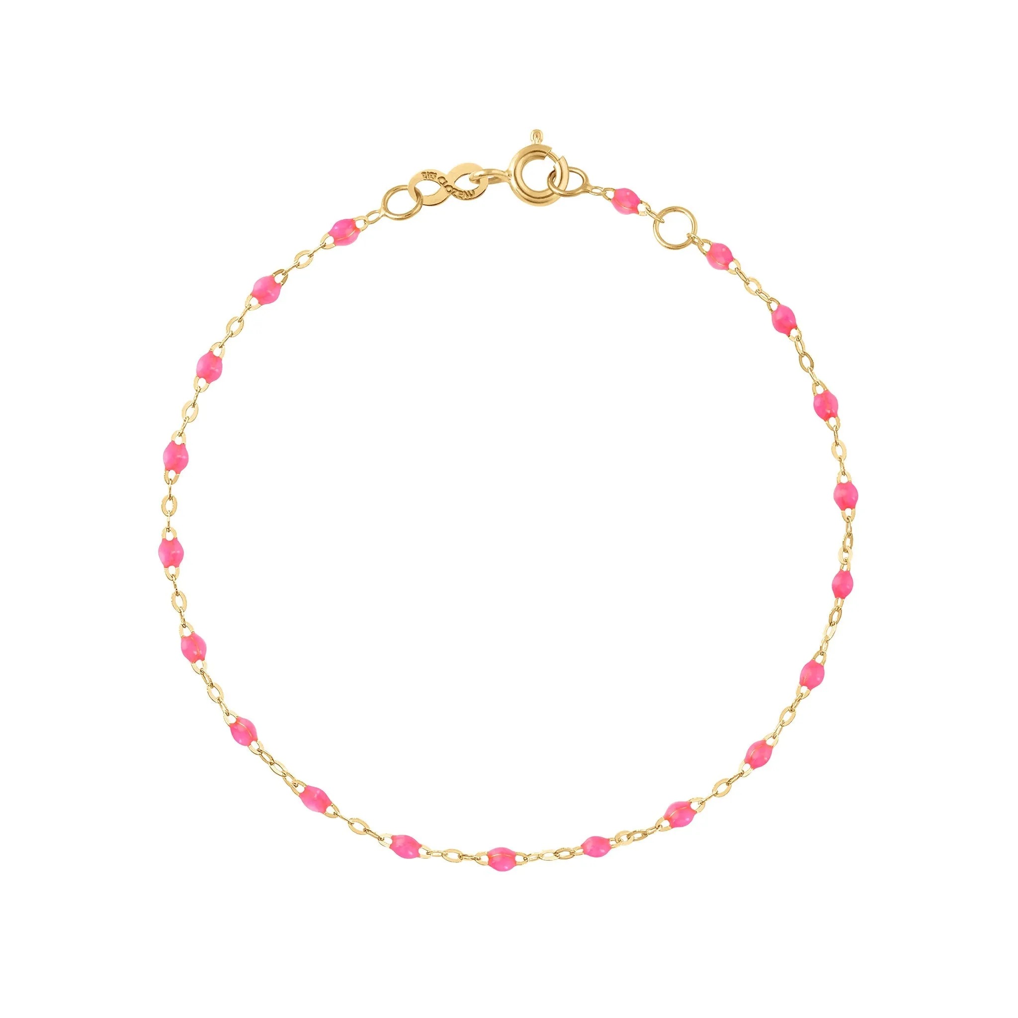 Baby Classic Gigi Pink bracelet, Yellow Gold, 5.1"