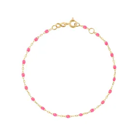 Baby Classic Gigi Pink bracelet, Yellow Gold, 5.1"