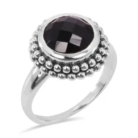 Black Onyx Ring Sterling Silver Ring Silver Solitaire Ring Black Onyx Gemstone 10X10mm Ring Gift For Mom