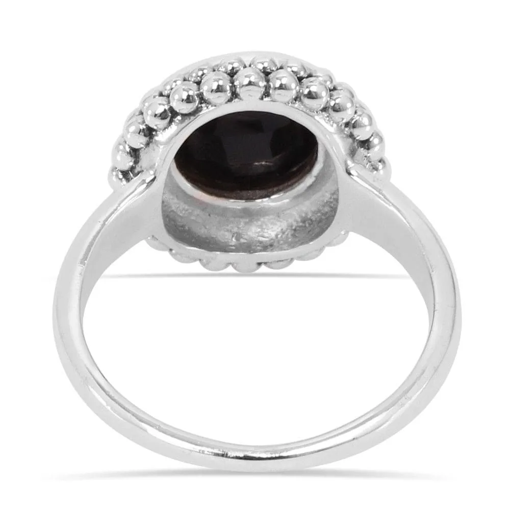 Black Onyx Ring Sterling Silver Ring Silver Solitaire Ring Black Onyx Gemstone 10X10mm Ring Gift For Mom