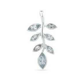 Blue Topaz Leaf Pendant in Sterling Silver Leaf Pendant Sterling Silver, Leaf Necklace Sterling Silver, Leaf Necklace For Woman