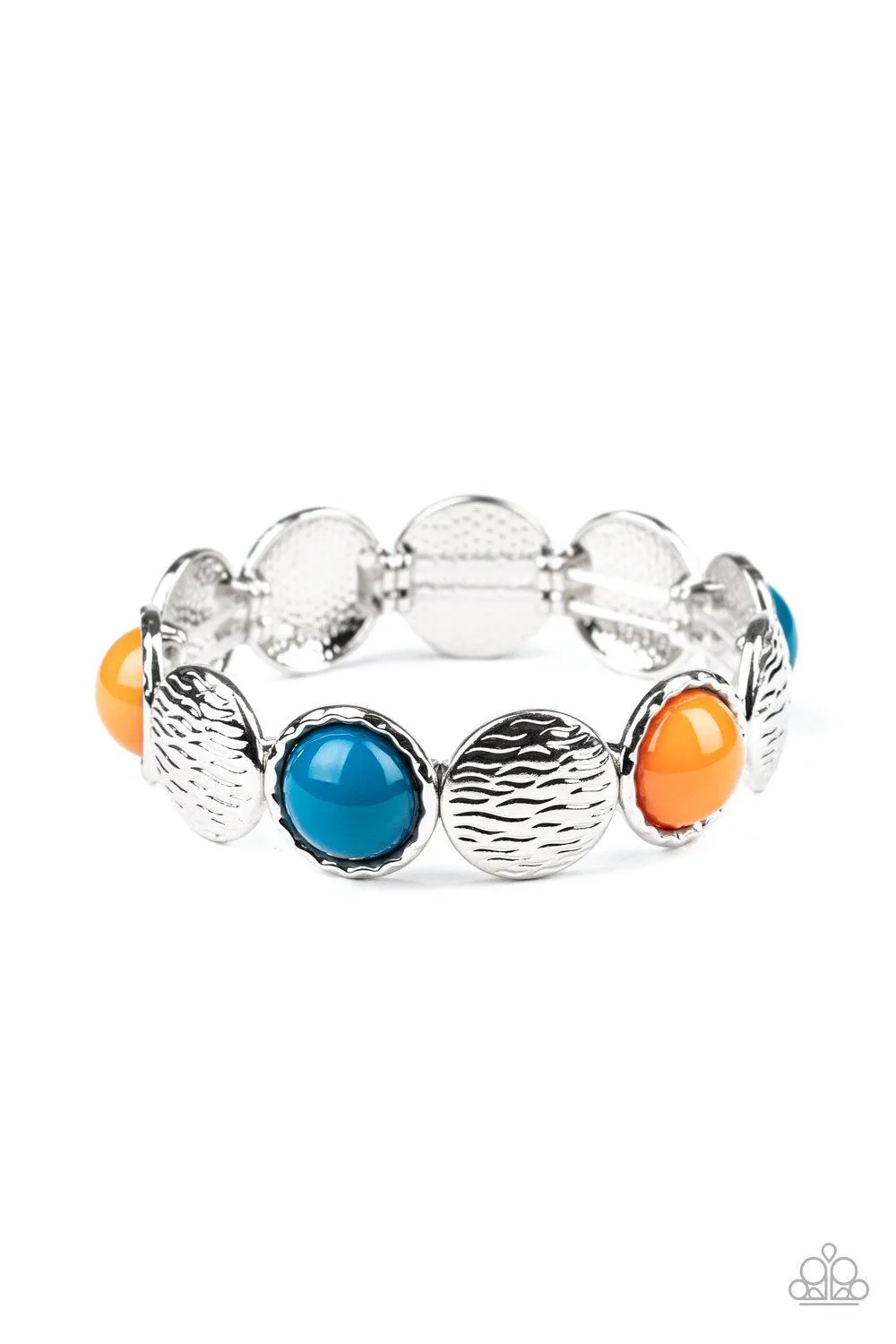 Boardwalk Boho Multi-color Blue and Orange Bracelet - Paparazzi Accessories