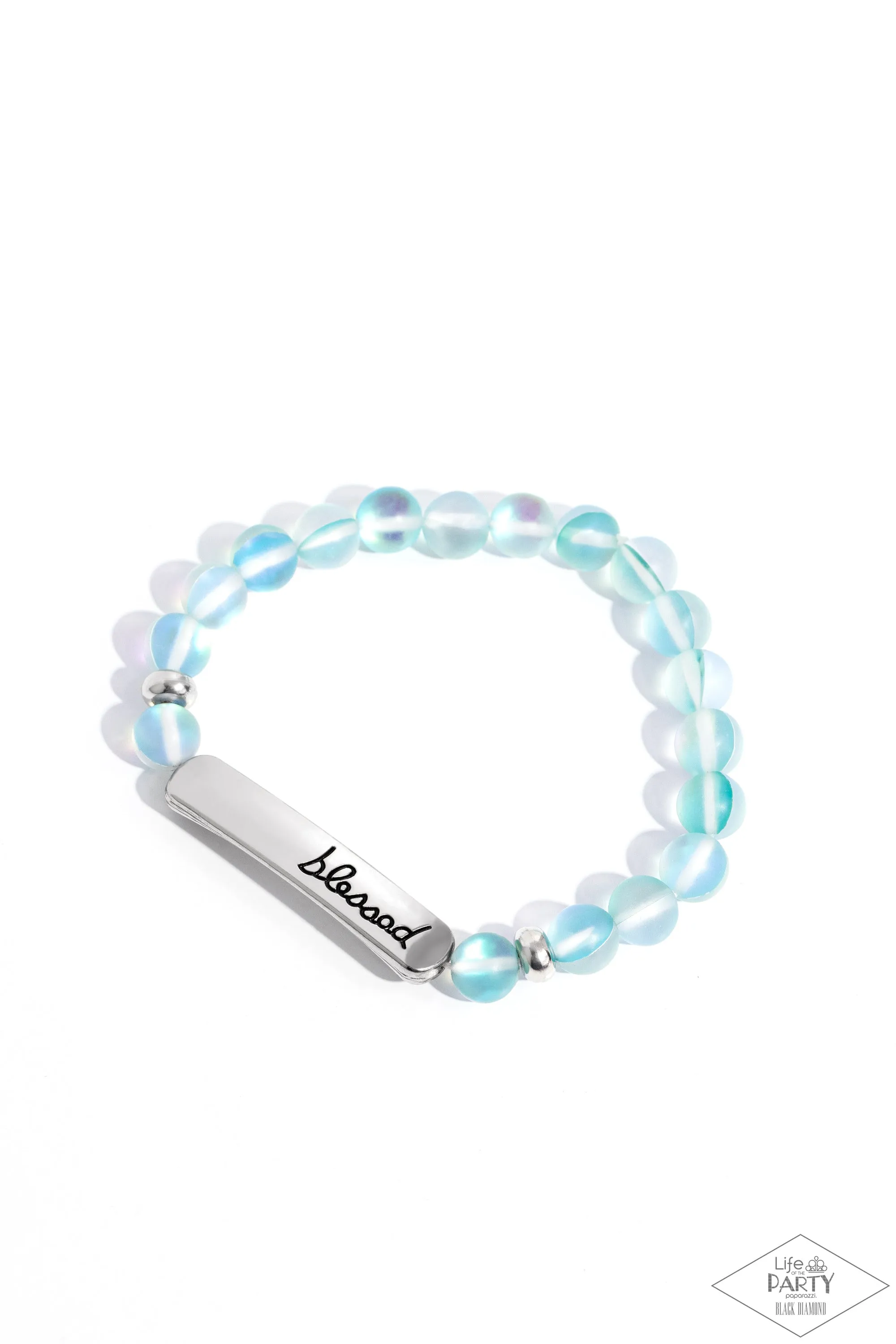 Born Blessed Multi Blue Inspirational Bracelet - Paparazzi Accessories