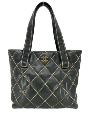 CHANEL Wild Stitch Quilted Leather Small Surpique Tote Bag