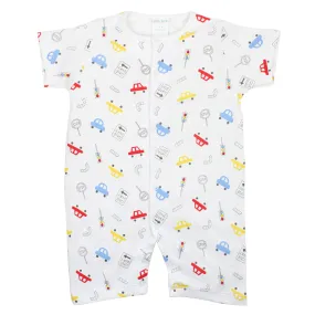 City Cars Printed Romper | Baby Boy