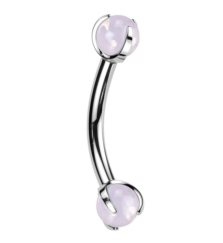 Claw Pink Opalite Titanium Internally Threaded Curved Barbell