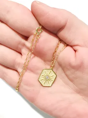 CZ Star Medallion Necklace