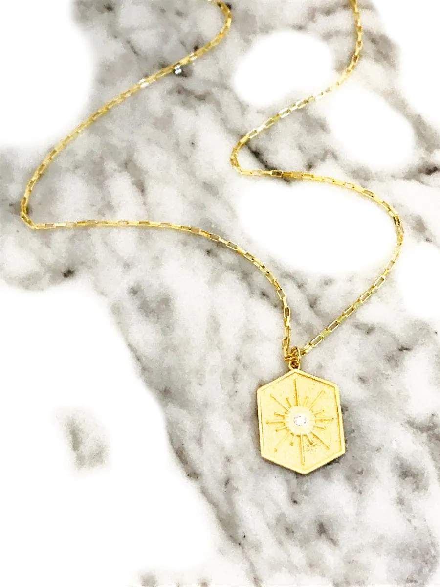 CZ Star Medallion Necklace