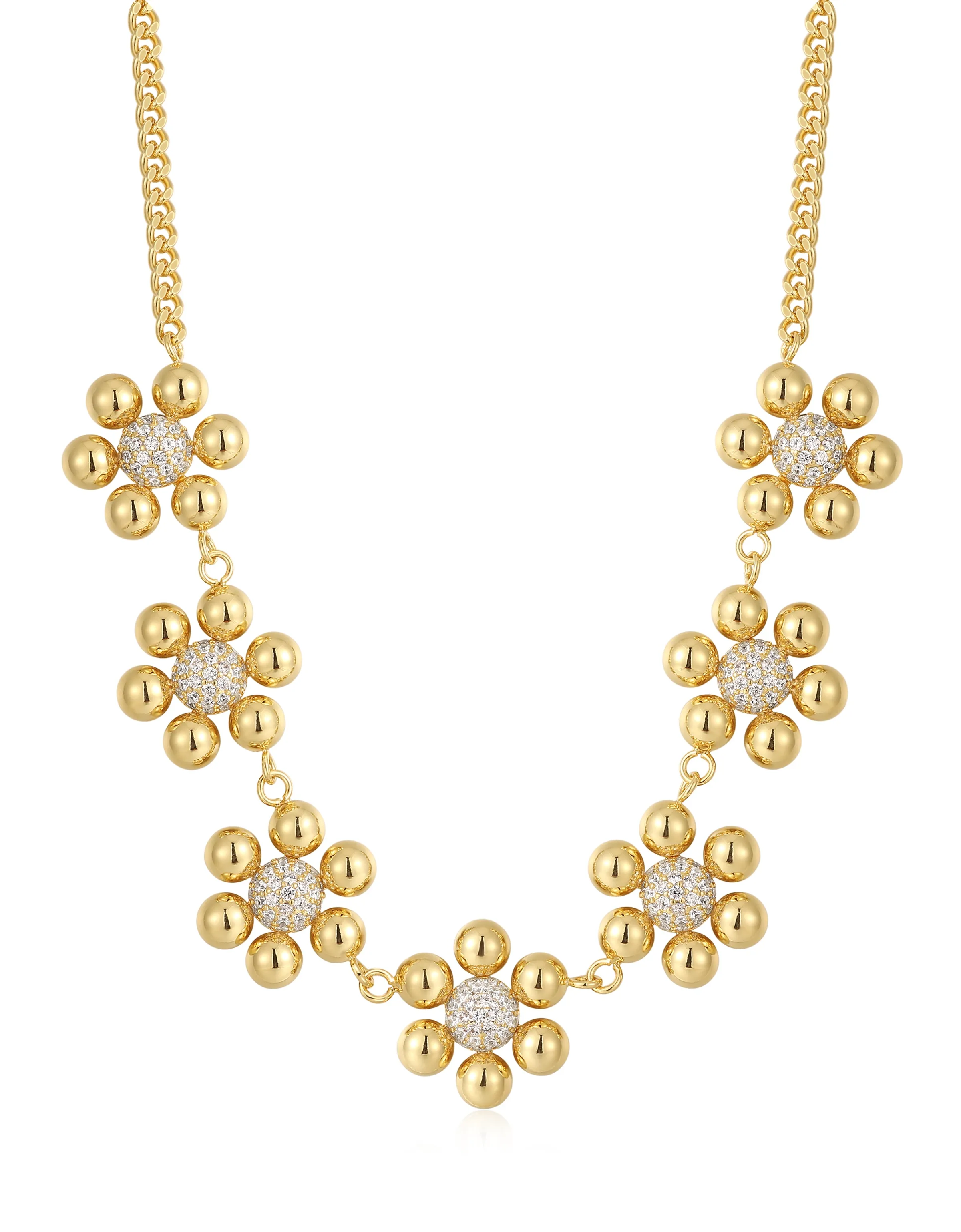 Daisy Statement Necklace- Gold