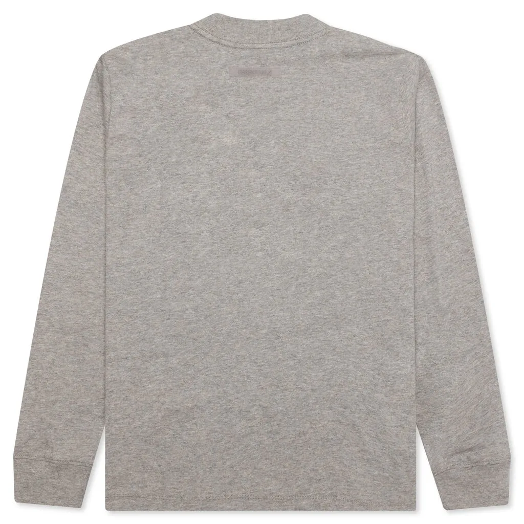 Essentials Kid's L/S Tee - Dark Heather Oatmeal