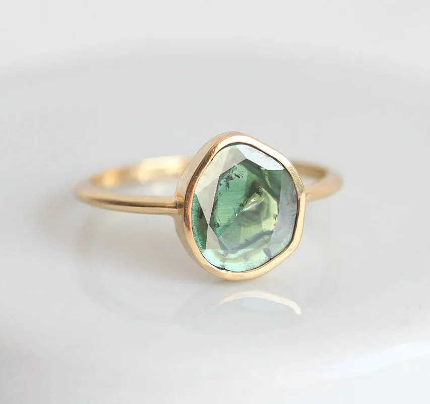 Eulalia Teal Diamond Slice Ring