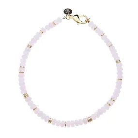 Gumdrop Beaded Necklace in Rose Quartz