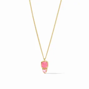 Julie Vos Aquitaine Duo Delicate Necklace, Peony Pink