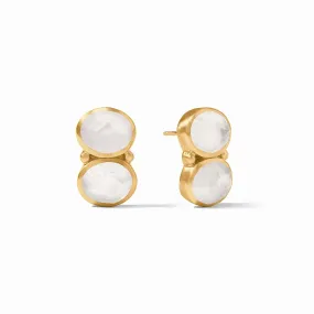 Julie Vos Honey Duo Earring, Clear Crystal