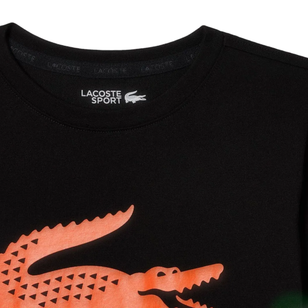 Kids Lacoste Sport Oversized Croc T Shirt (Black/Orange) TJ2910-51