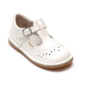 L'Amour Girls T-Strap Stitch Down Teardrop Mary Janes