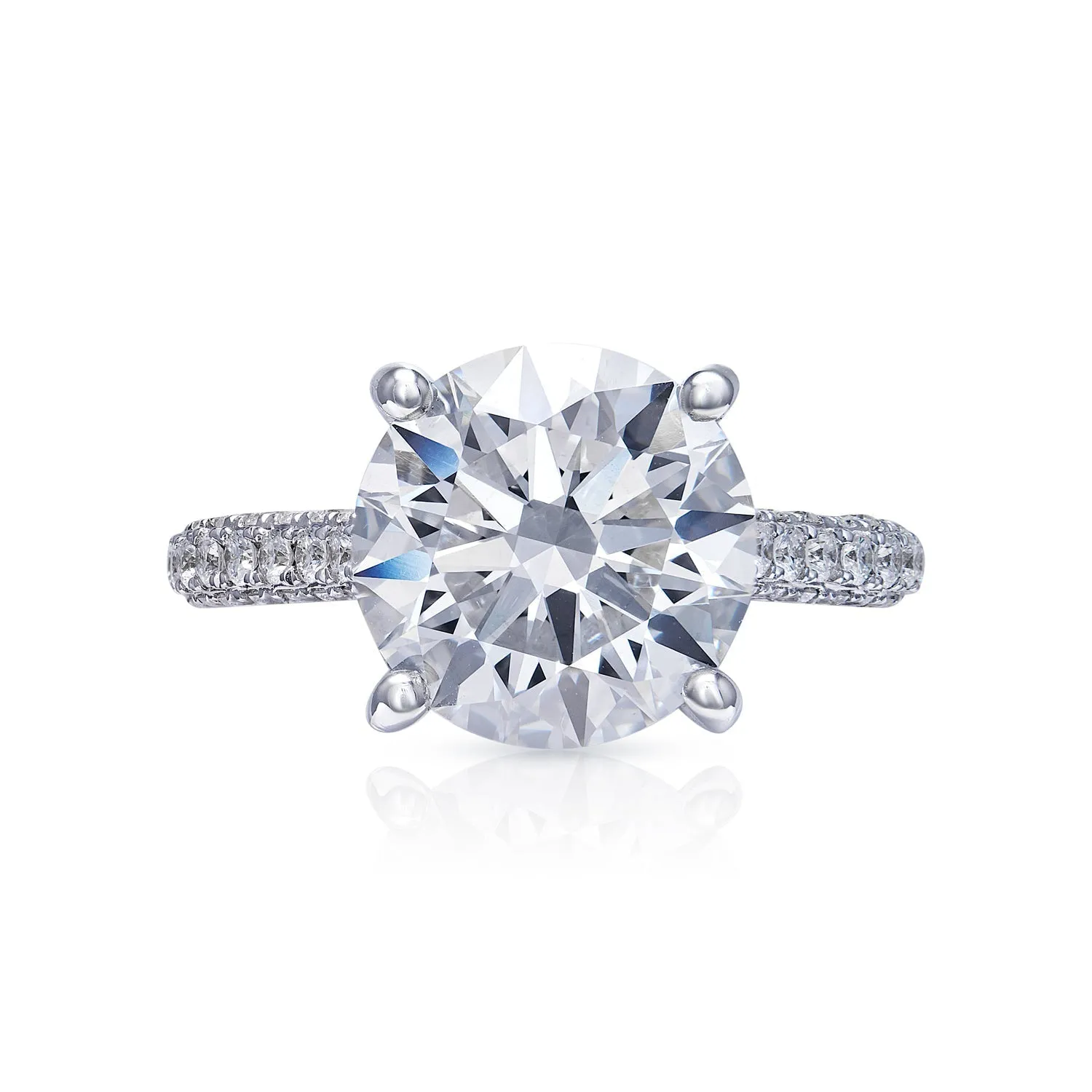 Liv 7 Carats G VS2 Round Cut Lab-Grown Diamond Engagement Ring in White Gold