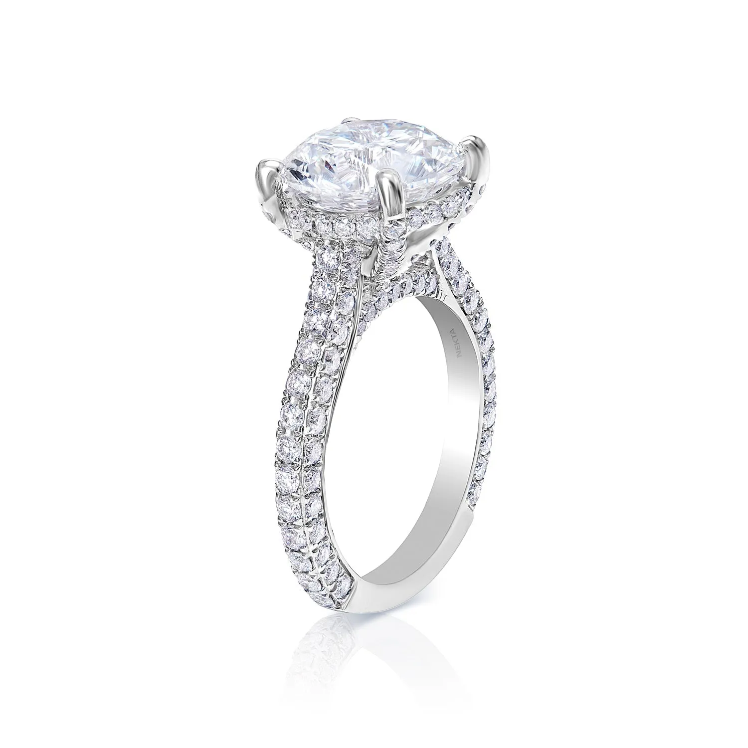 Liv 7 Carats G VS2 Round Cut Lab-Grown Diamond Engagement Ring in White Gold