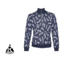 Louis Vuitton Jacquard Cities Half Zip Sweater Blue