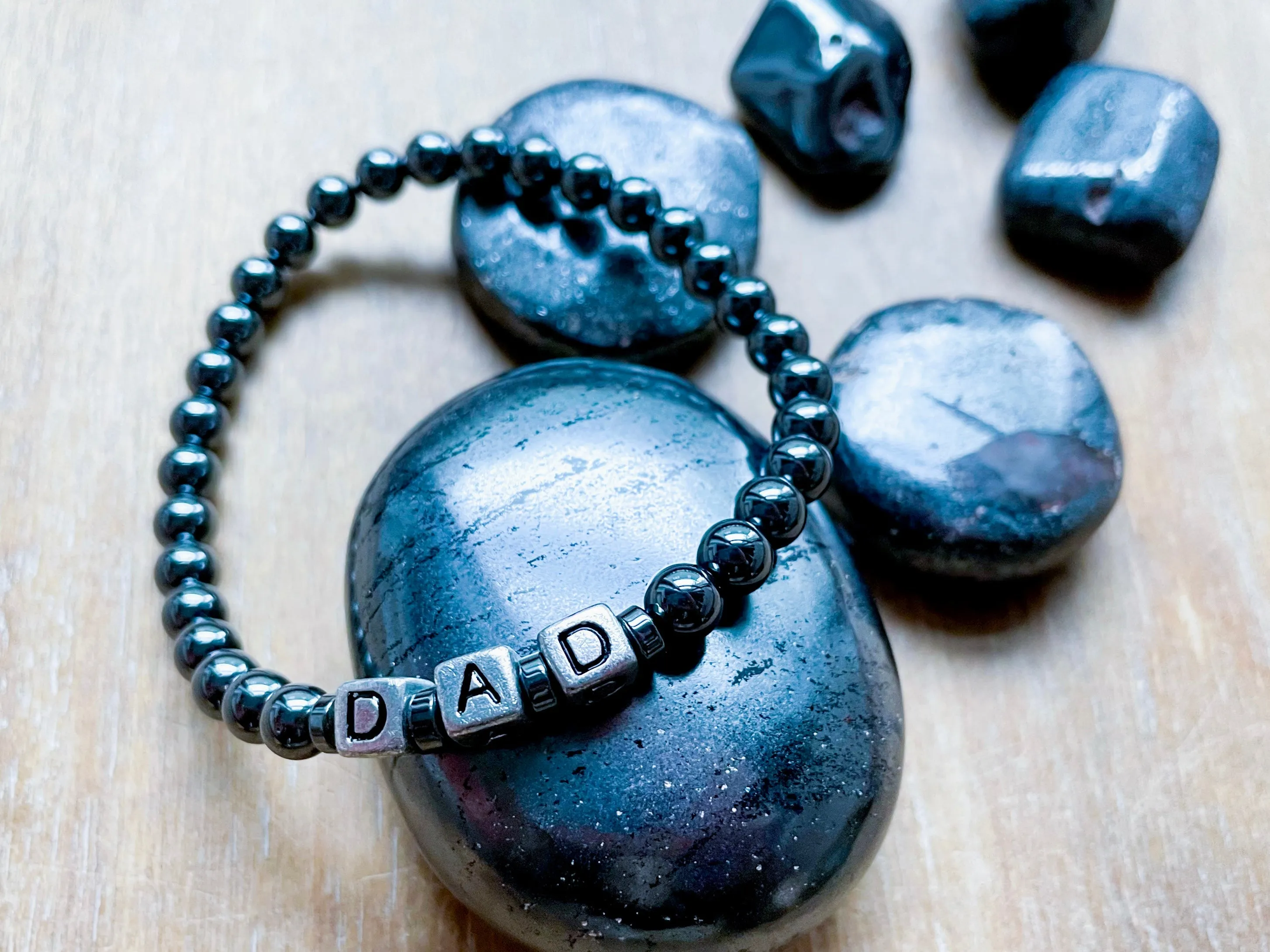 Masculine Line || Hematite DAD Bracelet || Reiki Infused