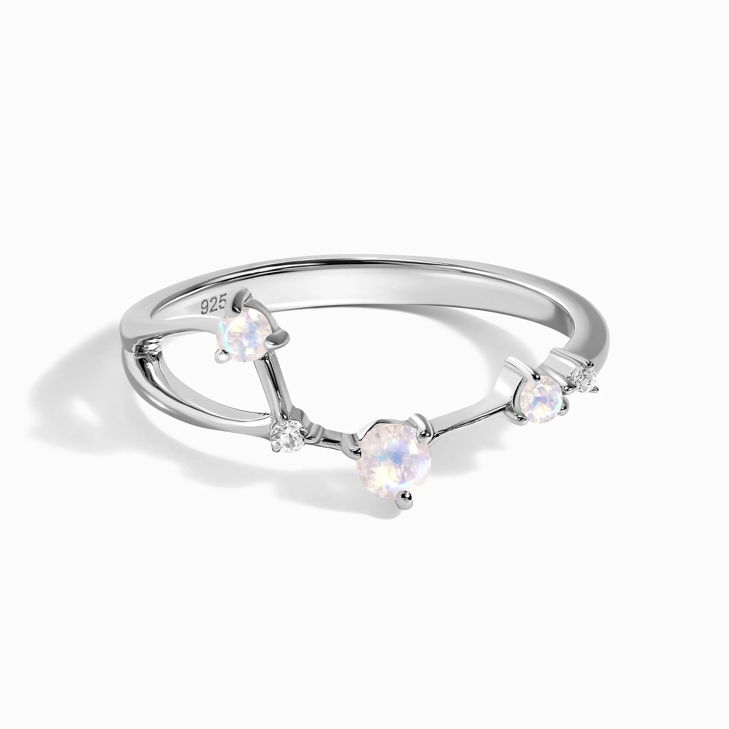 Moonstone Ring - Aries Zodiac Constellation