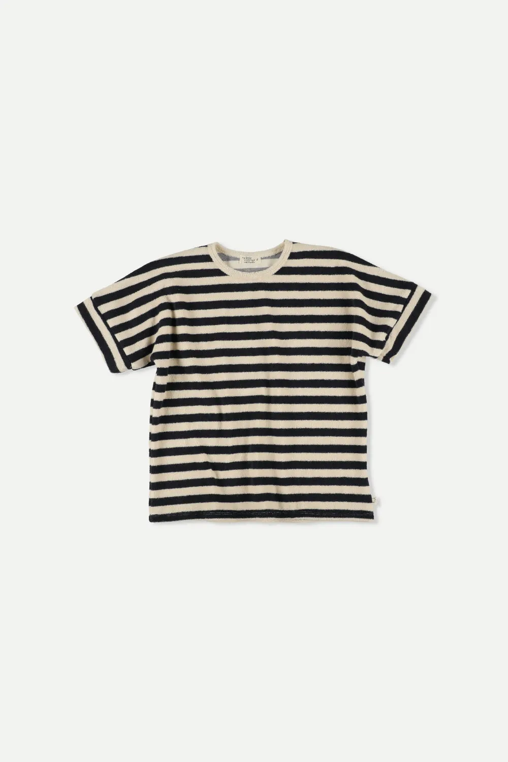 Navy Stripes Towelling T-Shirt