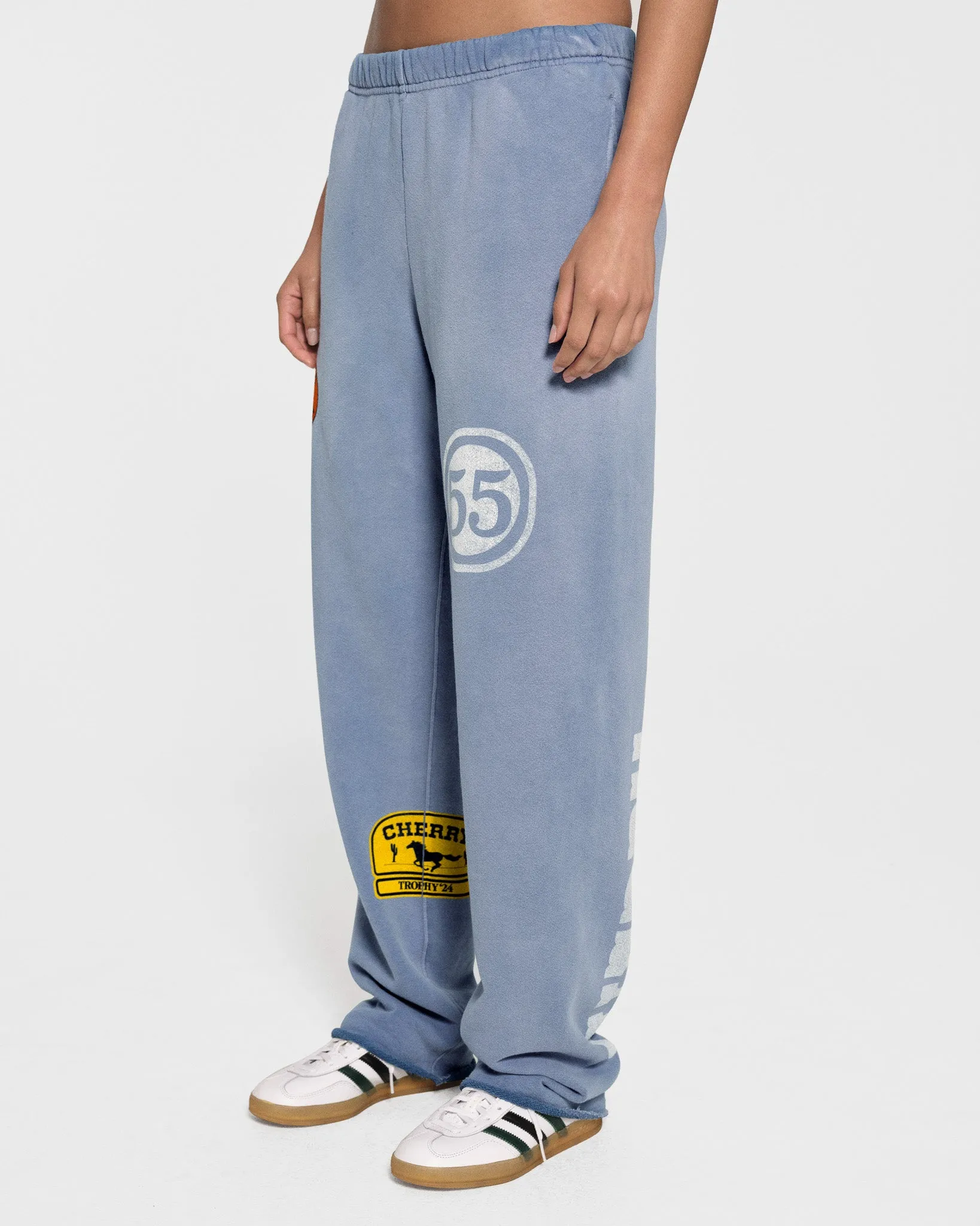 Off Road Raw Edge Sweatpants (Dusty Blue)