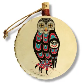 Owl - Holiday Drum Ornament