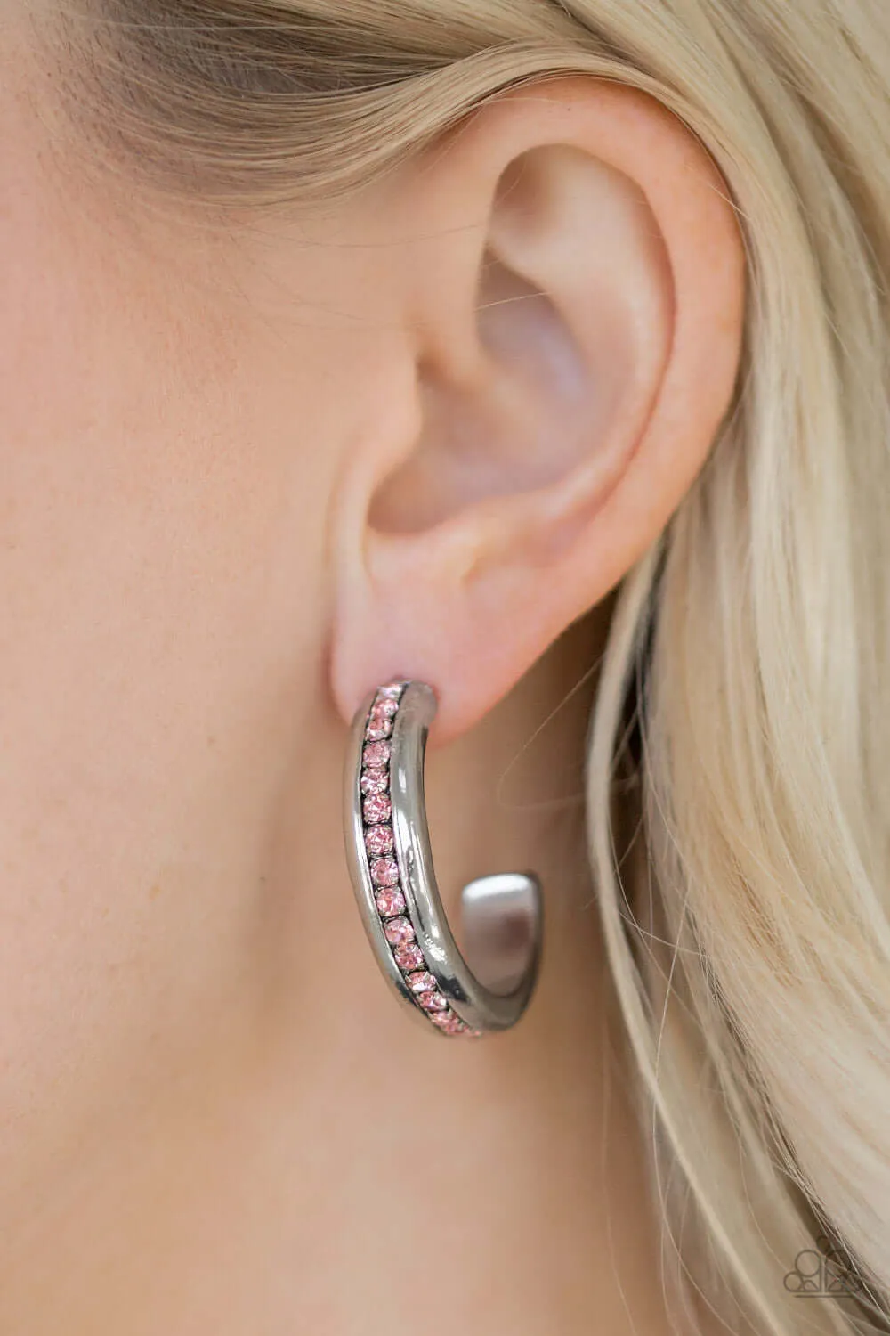 Paparazzi Accessories  - 5th Avenue Fashionista  #E38 Bin - Pink Earrings