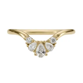 Pear & Brilliant Diamond Crown Nesting Wedding Ring