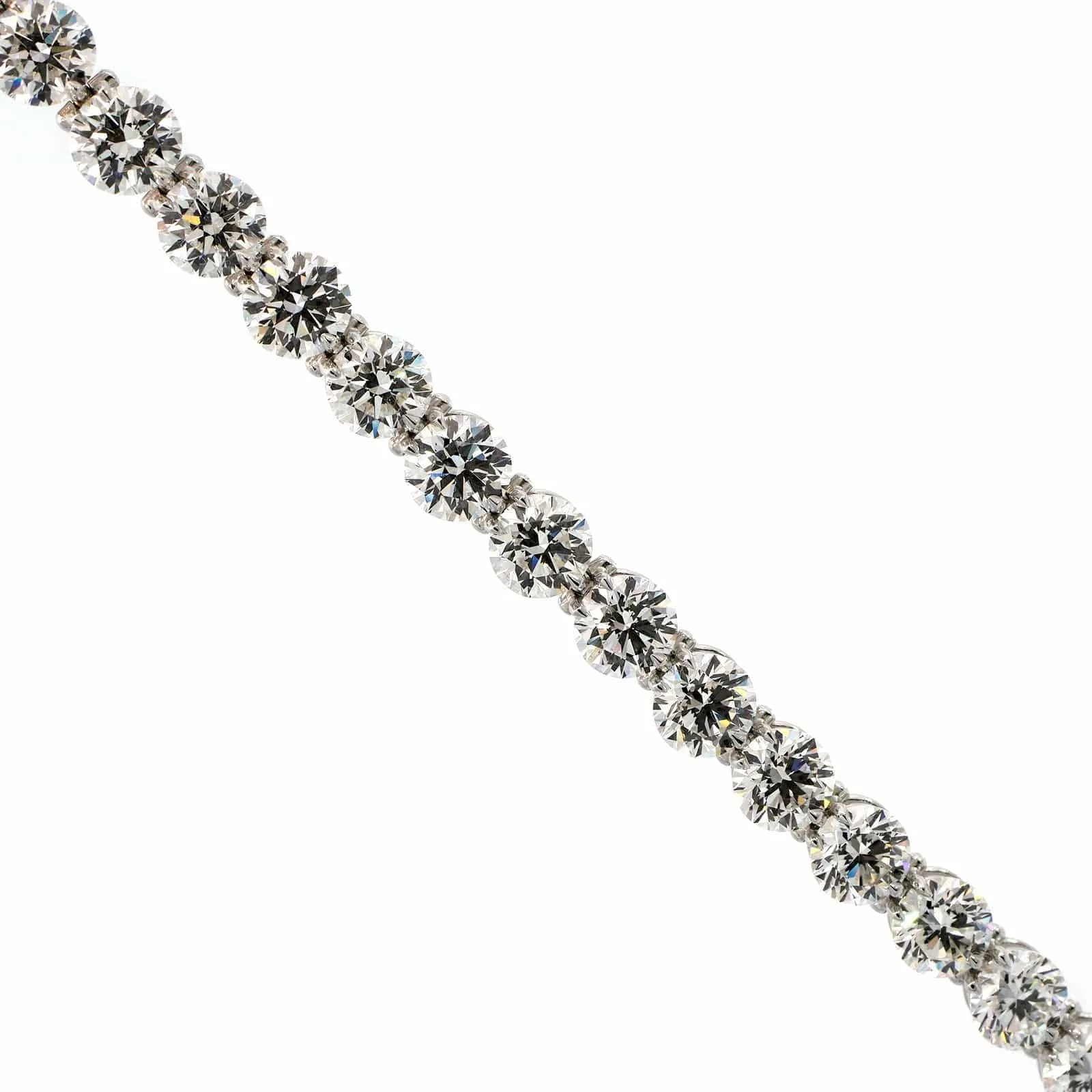 Platinum Round Cut Diamond Tennis Bracelet