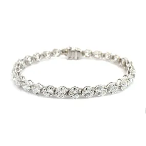 Platinum Round Cut Diamond Tennis Bracelet