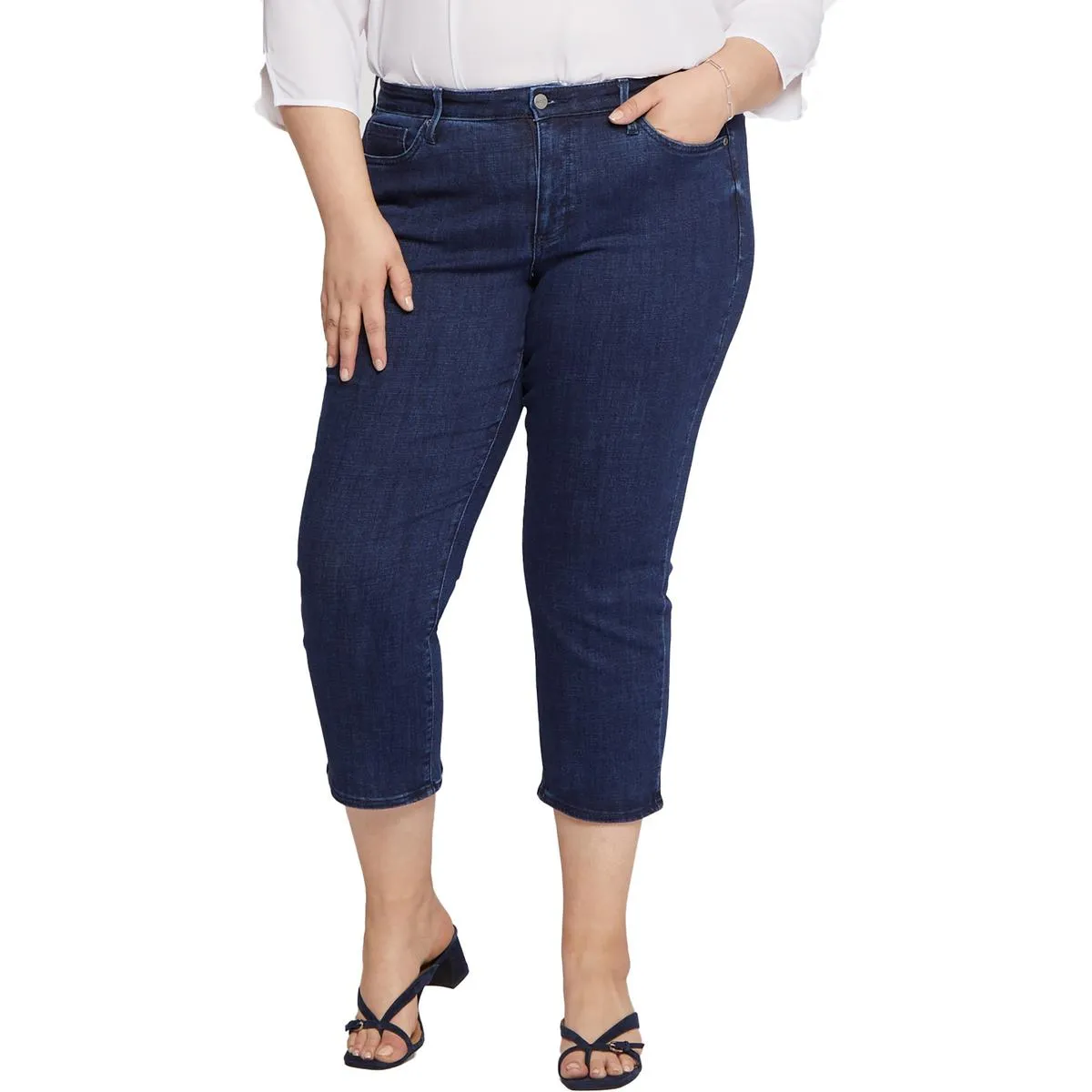 Plus Piper Womens Relaxed Mid Rise Cropped Jeans