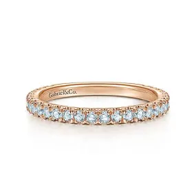 Rose Gold Blue Topaz Stackable Birthstone Ring