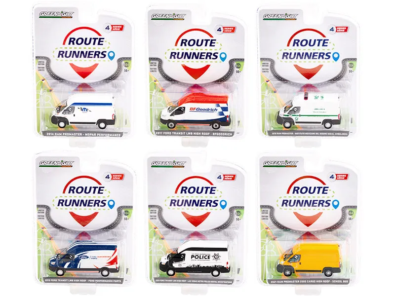 Route Runners Set of 6 Vans Series 4 1/64 Diecast Model Cars by Greenlight