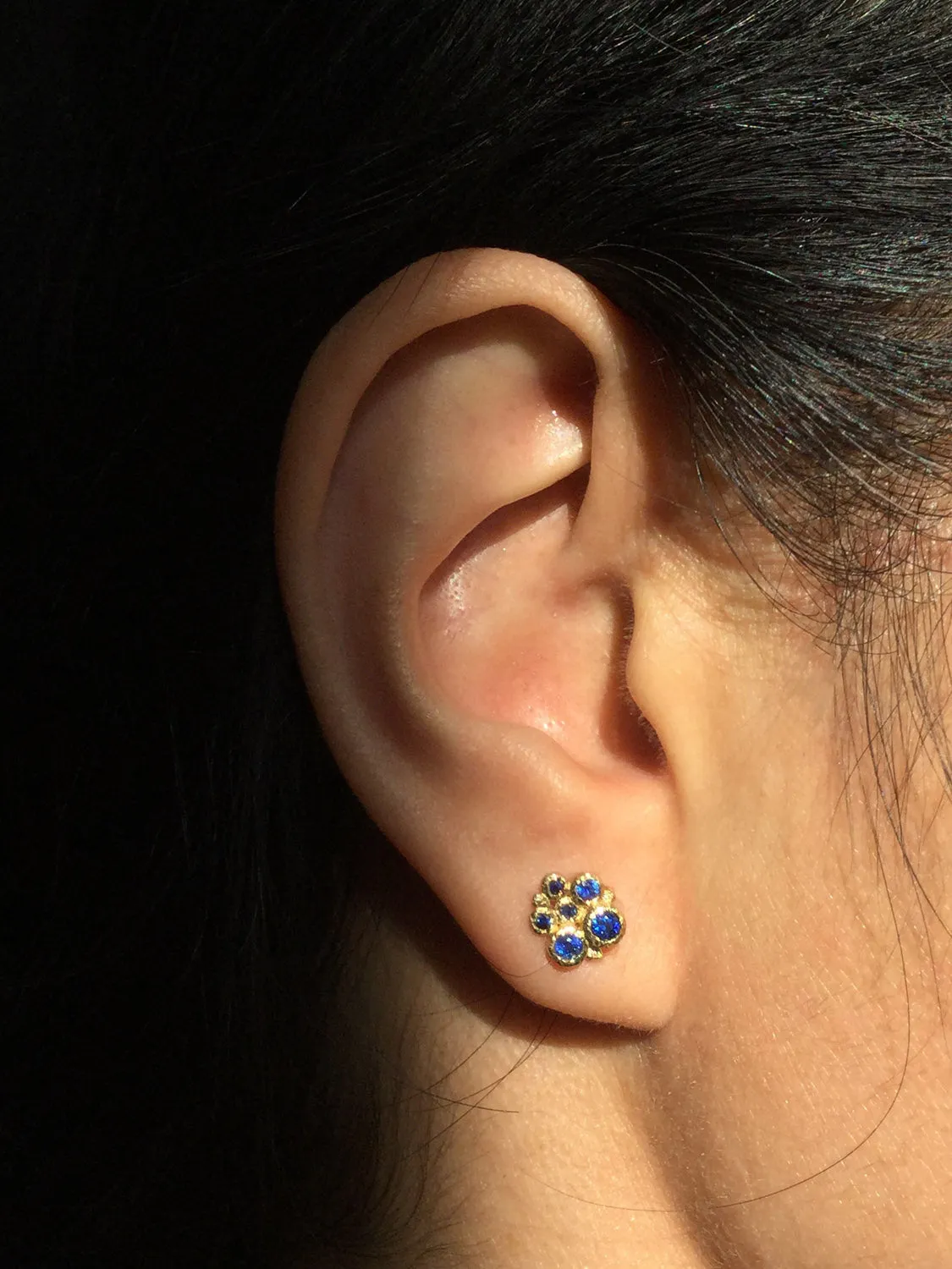 Sapphire Cluster Earrings