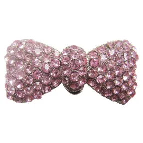 Shoellery Pink Diamante Bow Shoe Clips